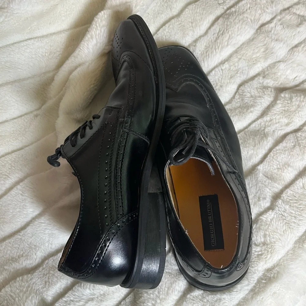 Giorgio Brutini Mens 11.5M Derby Black Lace Up Square Toe Workwear Office Shoes